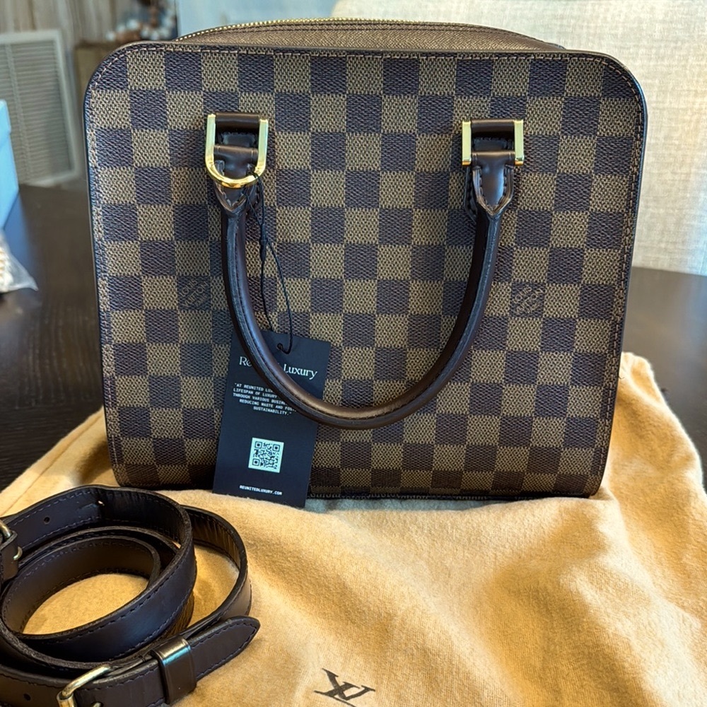 Louis Vuitton Triana Ebene Damier Handbag w/Dustbag